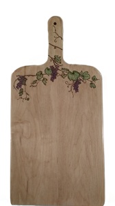 Grapevine wood burned on maple wood