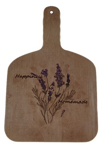 Lavendar wood burned on maple wood