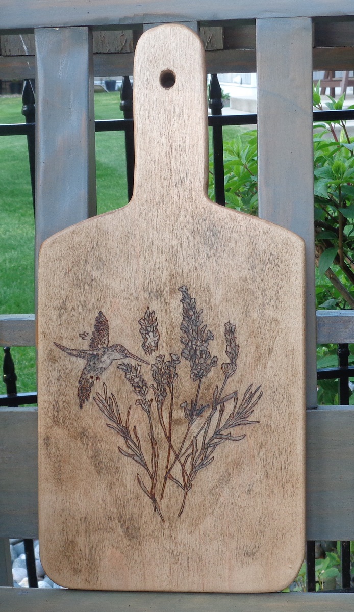 hummingbird with lavendar