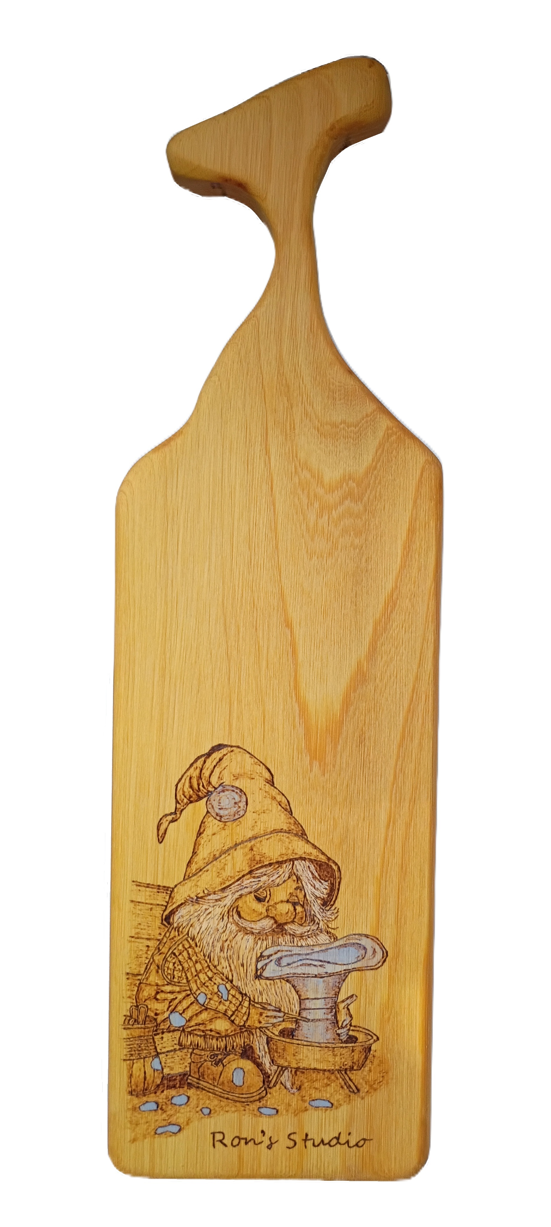 A potter wood burned on goiabao wood