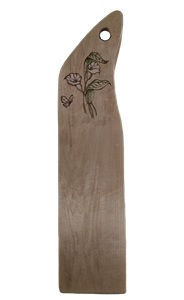 Butterfly wood burned on maple wood