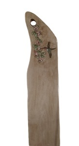 Grape vine wood burned on maple wood